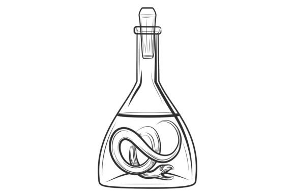 Download Chemical Flask with Snake Poison. Hand D - Flask Collection
