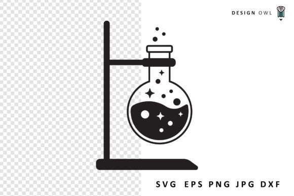 Download Round Flask in a Clamp - Science SVG - Flask Collection