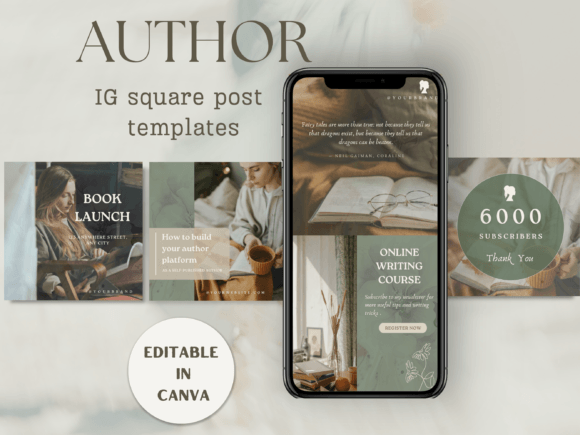 Download Author Square Instagram Post Template - Instagram post template Collection
