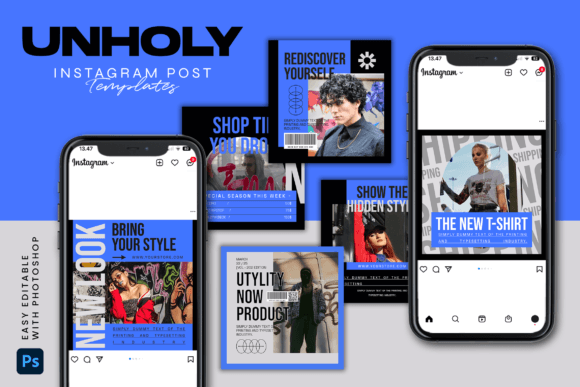 Download UNHOLY - Instagram Post Template - Instagram post template Collection