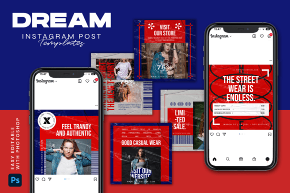 Download DREAM - Instagram Post Template - Instagram post template Collection