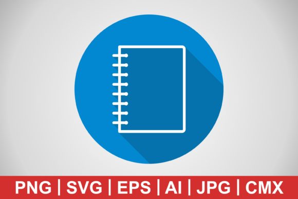 Download Vector Spiral Notebook Icon with White Outline - White outline Collection