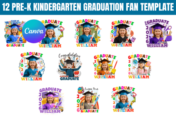 Download 12 Pre-K Kindergarten Graduation Fan - Graduation fan Collection