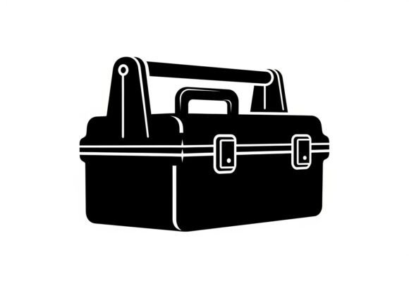 Download Black Toolbox White Outline Tool Box - Premium Resources