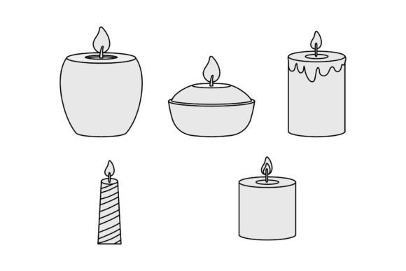 Download Candle White Outline - White outline Collection