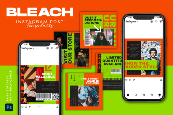 Download BLEACH - Instagram Post Template - Instagram post template Collection
